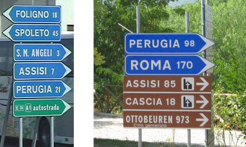 road signs in Italy
